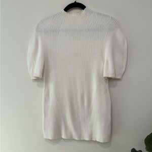 Maeve Ivory Ribbed Short Sleeve Knit Top